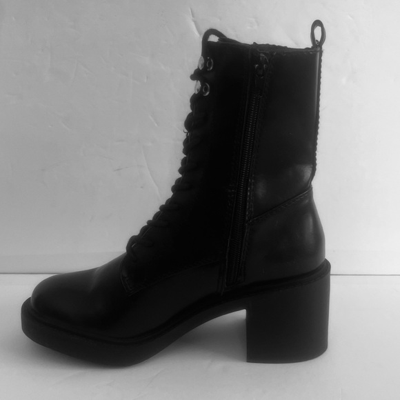 MIA Women’s Galit Combat Black Lace-Up Ankle Chunky Block Heel Boots Size 6 NEW - Picture 8 of 12